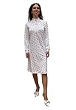Fabriqué en Italie Chemise de nuit pour femme en pur coton Interlock avec traitement Sanfor Art. Irene, rose, M
