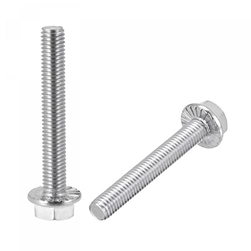 Image of uxcell M8x55mm Hex Serrated Flange Bolts Screws Metric Thread 304 Stainless Steel 10pcs
