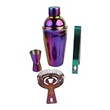 iplusmile 8 Piezas Kit de Coctelería de Acero Inoxidable de Coctelera Acabado Profesional de Herramientas para Bartender Mezclador de Bebidas para Bar y Restaurante