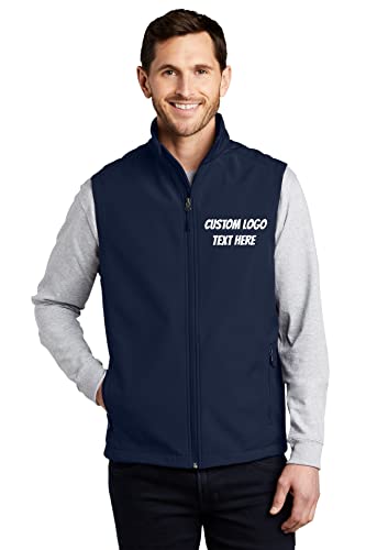 INK STITCH Men Custom Embroidery Design Your Own Logo Text Soft Shell Vests2
