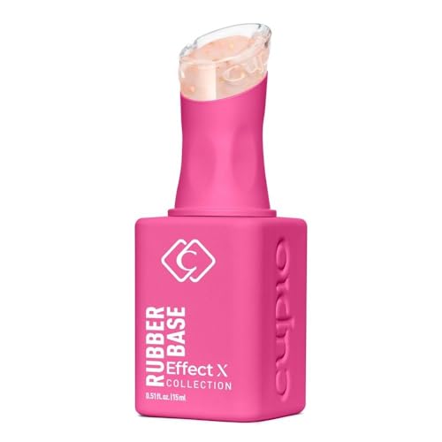 Cupio Rubber Base Effect X Perfect Flakes Golden Touch 15ml – Base Rubber avec Flakes Dorés pour Ongles UV LED