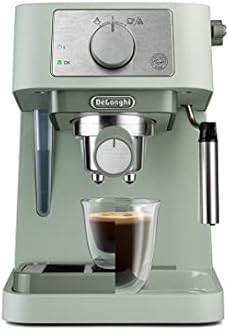 De'Longhi Manual Coffee Machine Stilosa EC260.GR, 15 Bar Pressure, Cappuccino System, Automatic Switch-Off, Compatible with ESE pods, 2 Level Tray, Capacity 1L, Green
