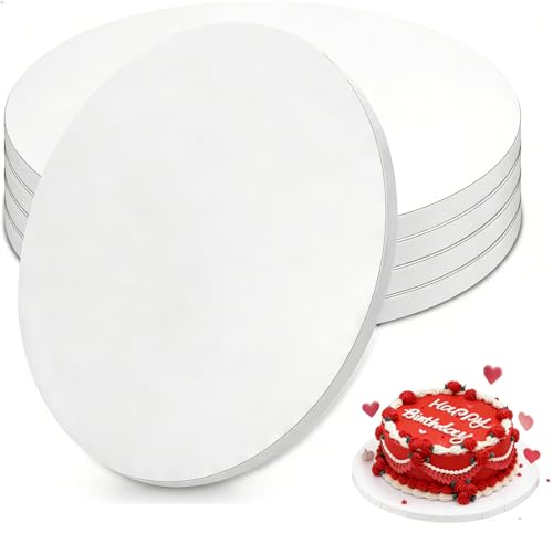 Tlczrva 5 Stück Tortenplatte Weiße Runde Tortenteller 30 cm Cake Board 12 mm Dicke Wiederverwendbare Kuchenplatte aus Wellpappe Tortenboden für 8-11 Inch Kuchen und Desserts