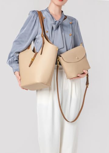 2 Pcs Slouchy Bucket Bag Women Trendy PU Leather Hobo Bags Underarm Shoulder Bag Cute Crossbody Purse Tote Handbag 20252