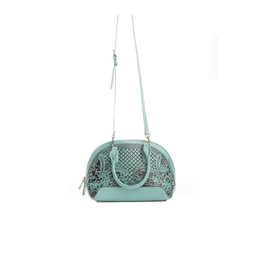Myra Bag Shoulder Handbag for Women - Western Leather Bag Teal2