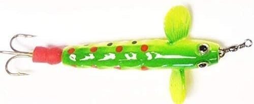 Metal Devon Minnow Diamond/Dimpled Body 2 Inch**4 Colours**Salmon Trout Pike Perch Predator Lure (YB (Yellow Belly))