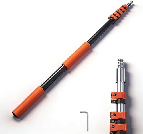 5-20FT Telescopic Extension Pole, Flip-Lock & Screw Dual Locking ...