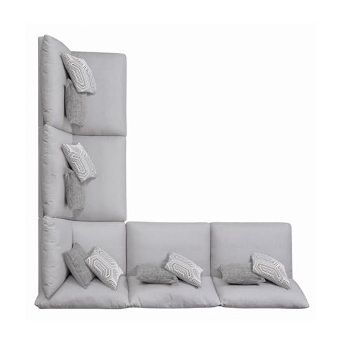Sillón moderno tapizado sin brazos gris miniatura 5