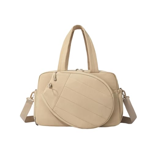 kowaku Tennis Racket Bag with Shoe Compartment for Women with Shoulder & Hand Strap Travel Gym Organizer Waterproof Sports, Khaki