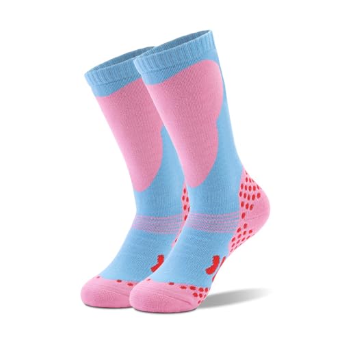 Calcetines Esqui Niño, Calcetines Nieve NiñO Calcetines Esqui NiñA Calcetines Nieve NiñA Para NiñOs NiñAs Calcetines Ski Nino Invierno (FR/ES, Edad, 6 años, 10 años, Regular, Rosa)