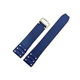 chaussures roland cartier Largeur de bande : 21 mm POYNMRE Bracelet de montre en caoutchouc et silicone compatible avec Cartier Santos, bracelet étanche de 21 mm, noir et bleu(Blue rose gold)