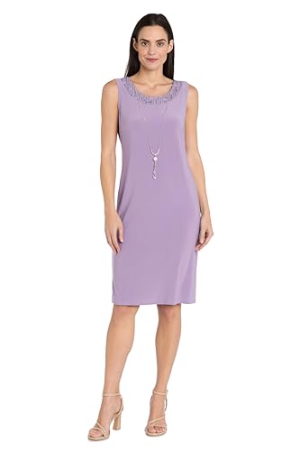 Image of R&M Richards Women's Sequin Lace Jacket & ITY Sheath with Necklace for Mother of the Bride, Cocktail Attire, Evening Wear