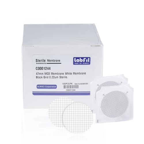 Image of MCE Membrane Filter, Sterile MCE Gridded Membrane Filter, Diameter: 47 mm, Pore: 0.22 Micron,Pack of 100