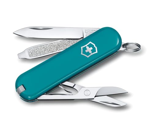 Image of Victorinox Swiss Army Knife - FRESH. STYLISH. COLORFUL SWISS CLASSICS - 7 Function, Multitool with a Pair of Scissors - Mountain Lake, 58 mm