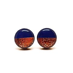 Navy and Rose Gold Faux Hammered Metal