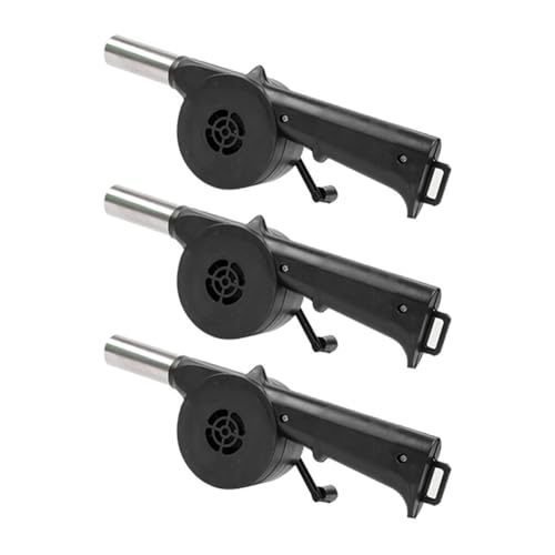 Giwnhvx 3 Pièces Ventilateur Barbecue à Main,Ventilateur D'Extérieur,Souffleur D'Air pour Barbecue Pique-Nique,Manivelle Manuelle, Ventilateur Barbecue, Soufflet Feu,Outils BBQ