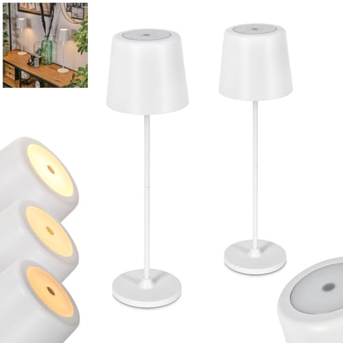 HOFSTEIN LED Tischleuchte Belece 2er Set, dimmbare Tischlampe aus Metall/Kunststoff in Weiß, mit USB-C Anschluß, Akku, An-/Ausschalter, für Wohnzimmer, Schlafzimmer, Garten, Balkon, Terrasse, IP44 HOFSTEIN LED Tischleuchte Belece 2er Set, dimmbare Tischlampe aus Metall/Kunststoff in Weiß, mit USB-C Anschluß, Akku, An-/Ausschalter, für Wohnzimmer, Schlafzimmer, Garten, Balkon, Terrasse, IP44