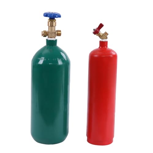 Oxyacetylene Torch Kit with Long Pipe, Professional Welding & Cutting Torch, Oxygen Acetylene Gas Cylinder Kit with Gauge for Soldering