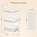 BBLIKE 3-Tier Diaper Caddy Organizer - Rolling Utility Baby Cart with Drawer and Side Pockets for Nursery and Baby Essentials, Multi-Function Cart for Bedroom and Bathroom, White