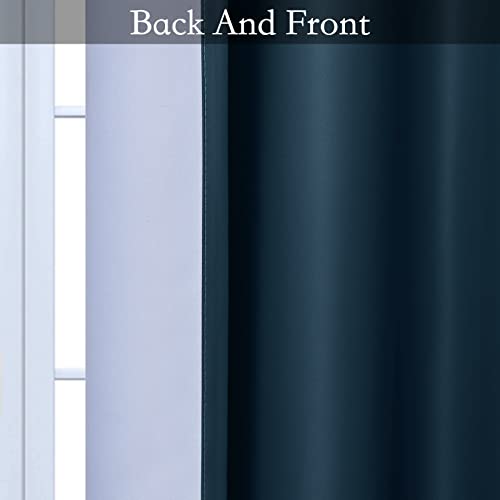 Image of SimpleHome Ombre Gradient Navy Blue White to Gray Bedroom Curtains, 52Wx84L | Room Darkening Curtains,Light Blocking Thermal Insulated Grommet Window Curtains for Living Room,2 Panels,84 Inches Length