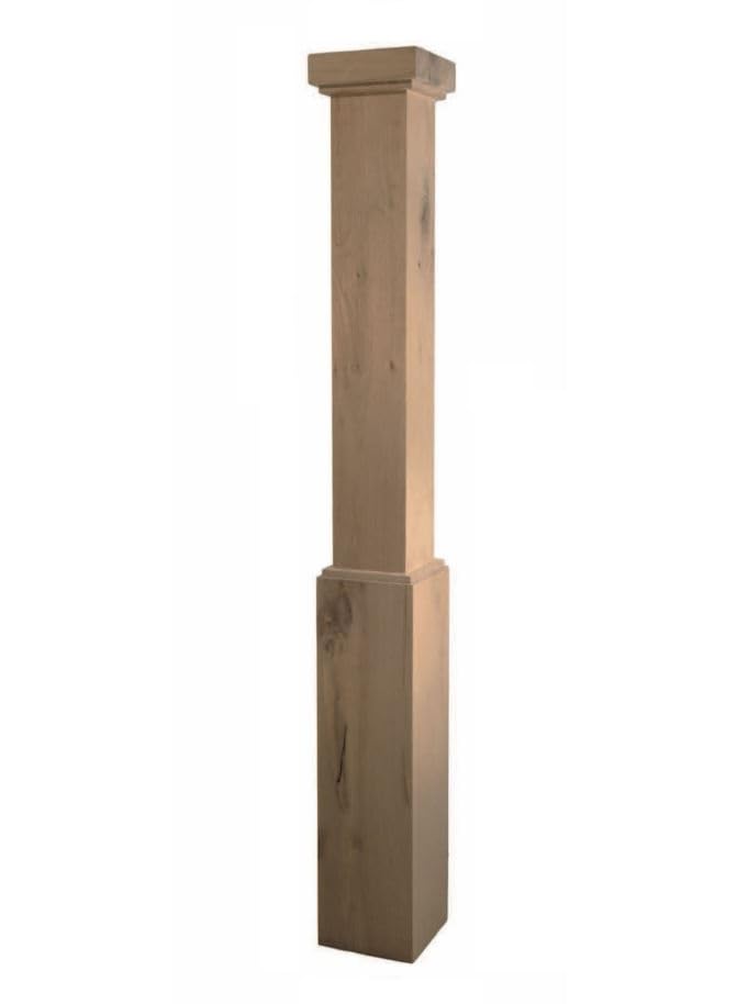 FCW4091 White Oak Character Grade Rustic Style Box Newel Post