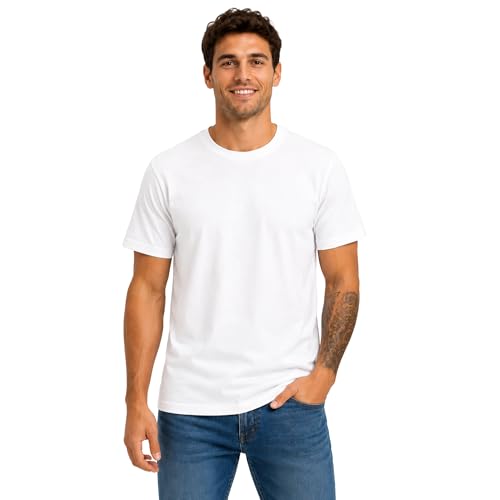 Forms & Folds Mens 100% Cotton Crew Neck T-Shirt 180 GSM Regular Fit Premium Tee Everyday Short Sleeve