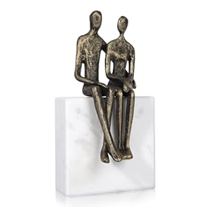 Marble and Together Iron Sculpture, Wedding Anniversary Couples Gift for Couple/Her, for Wife Husband Birthday, Romantic Couple Statue