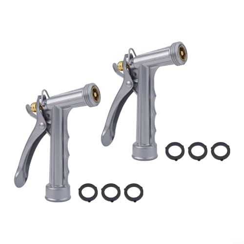 Boquilla de riego con ajustes de pulverización ajustables para manguera de jardín, rosca de 3/4 pulgadas, diseño ergonómico a prueba de fugas, paquete de 2