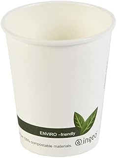 Compostable Hot Drink Cups 8oz / 230ml - Set of 50 - Biodegradable Takeaway Coffee Cups