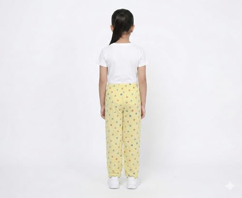 Image of indi weaves Regular Fit Pure Cotton Pajama Pants with All Over Print for Girls (Multicolor Designs)(Pack of 4)