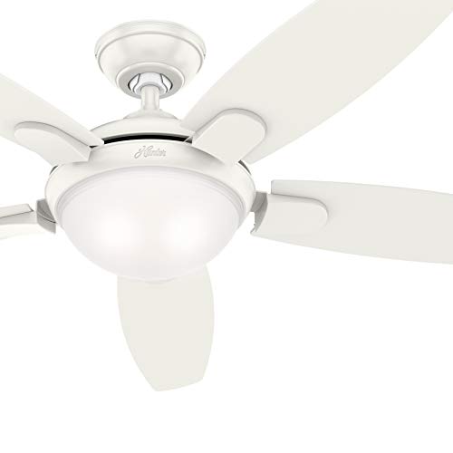 Hunter 54 in. Contemporary Ceiling Fan with LED Light and Remote Control (Renewed) â€¦ (Fresh White)