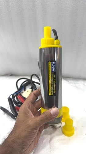 Image of 12V 165W 54MM Submersible Diesel, Urea Solution Oil Water Transfer Mini Portable Pump with Filter for Refilling Cans Automotive, Farm & Marina Use, Lift 7-9Mtr Flow 40-60 L /min with 3 Outlet Nozzle