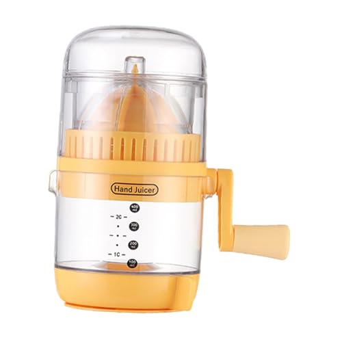 MagiDeal Exprimidor de manual con tapa antipolvo para pomelo, ligero, versátil y resistente, herramienta de cocina de 400 ml, 4,9 x 8 pulgadas, Amarillo
