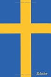  Schweden: Notizbuch Urlaubstagebuch  Flagge, Reisetagebuch zum selberschreiben  für Reisen in ferne Länder und den Urlaub (A5 Format  liniertes Papier  Soft Cover  100 Seiten)