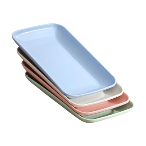 Set de 4 platos rectangulares multi-color para sushi miniatura 7