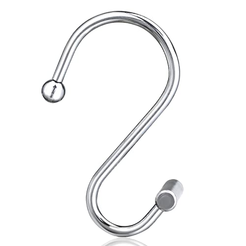 Silver Shower Curtain Hooks,Rust Proof Shower Curtain Rings For Bathroom,Chrome T-Bar Metal Decorative Shower Curtain Hooks Hangers For Shower Curtain Rod,Set Of 12 #TOP2