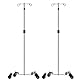 Konmee 2 Stangen, medizinische Stangen, Phlebo-Stangen, mit 2 Haken aus Stahl, 4 Rollen, 304 Edelstahl