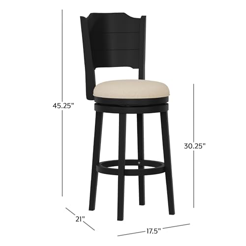 Hillsdale-Clarion-Wood-Bar-Height-Swivel-Stool-Black Hillsdale Clarion Wood Bar Height Swivel Stool Black