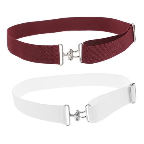DEARMAMY 2pcs Adjustable Elastic Waist Belt for Women Equestrian Riding Belt with Buckle Fashion Elastic Belts for Horse Riding Dress Accessories and