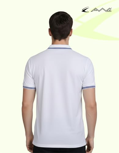 Image of AWG ALL WEATHER GEAR Rich Cotton Polo T-Shirt | Half Sleeve Classic Fit | Soft Breathable Solid Tee | Casual & Office Wear | Comfortable Everyday Cotton Polo | Mens Tshirts