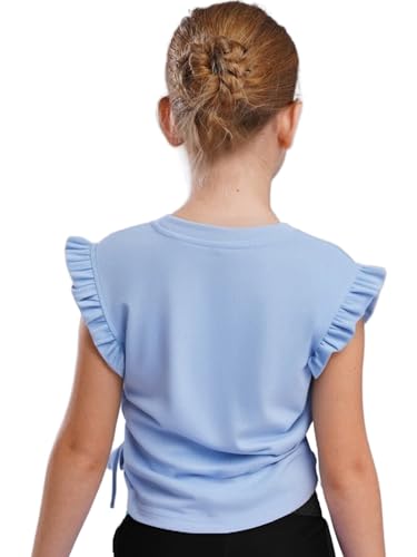 Kids Girls Casual Vest Outfit Drawstring Ruffle Sleeveless Top Beach Picnic Amusement Park Vacation Wear2