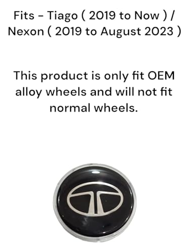 Image of Auto-Ex Car Alloy Wheel Cap Wheel Hub Caps Centre Cover Black Compatible /Replacement for Tiago (2019 to Now) / Nexon (2019 to August 2023)