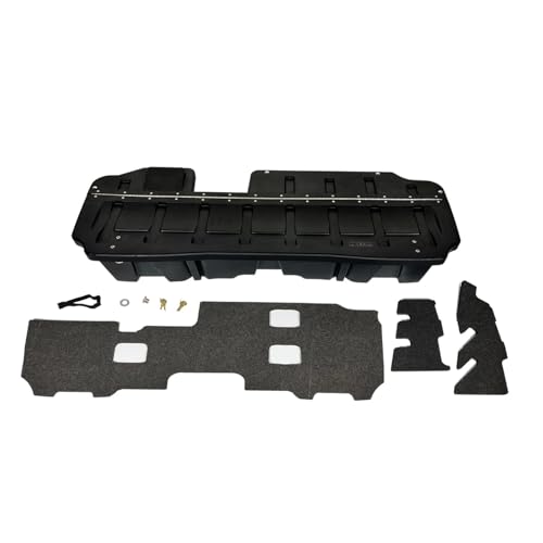 DU-HA DuHa 10410 Lockable Under Seat Storage fits 2019-2026 Silverado/Sierra Light Duty Crew Cab & 2020-2026 Heavy Duty Crew Cab | Black Heavy Duty Back Seat Organizer | Includes 2 Keys