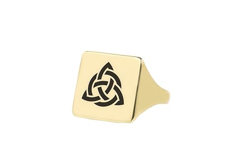 Bijoux d'apparence et bague Trinité gravée de forme carrée haut de gamme