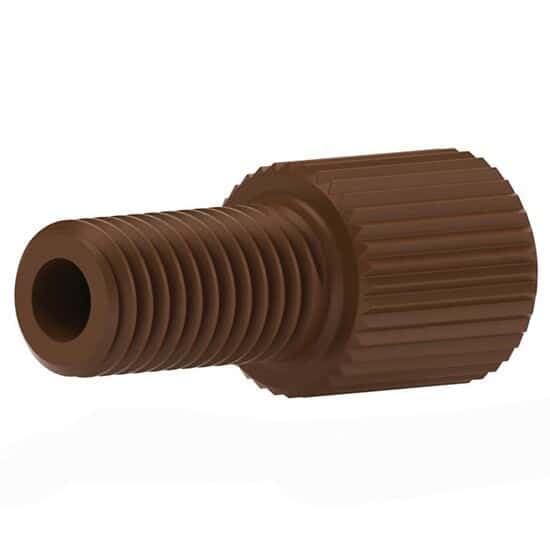 Idex Super Flangeless™ Nut, Standard Knurl, Natural PEEK, 1/8 (in) OD Tubing, 1/4-28 Flat Bottom: 10/PK