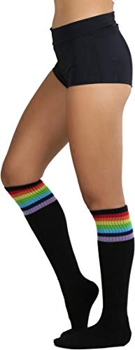 Image of ToBeInStyle Women's Knee High Socks with Striped Top