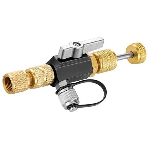 XAGMODSHN Extractor profesional de latón de 1/4 pulgadas para mantenimiento R410A HVAC y herramienta de mantenimiento de HVAC de flujo de vacío