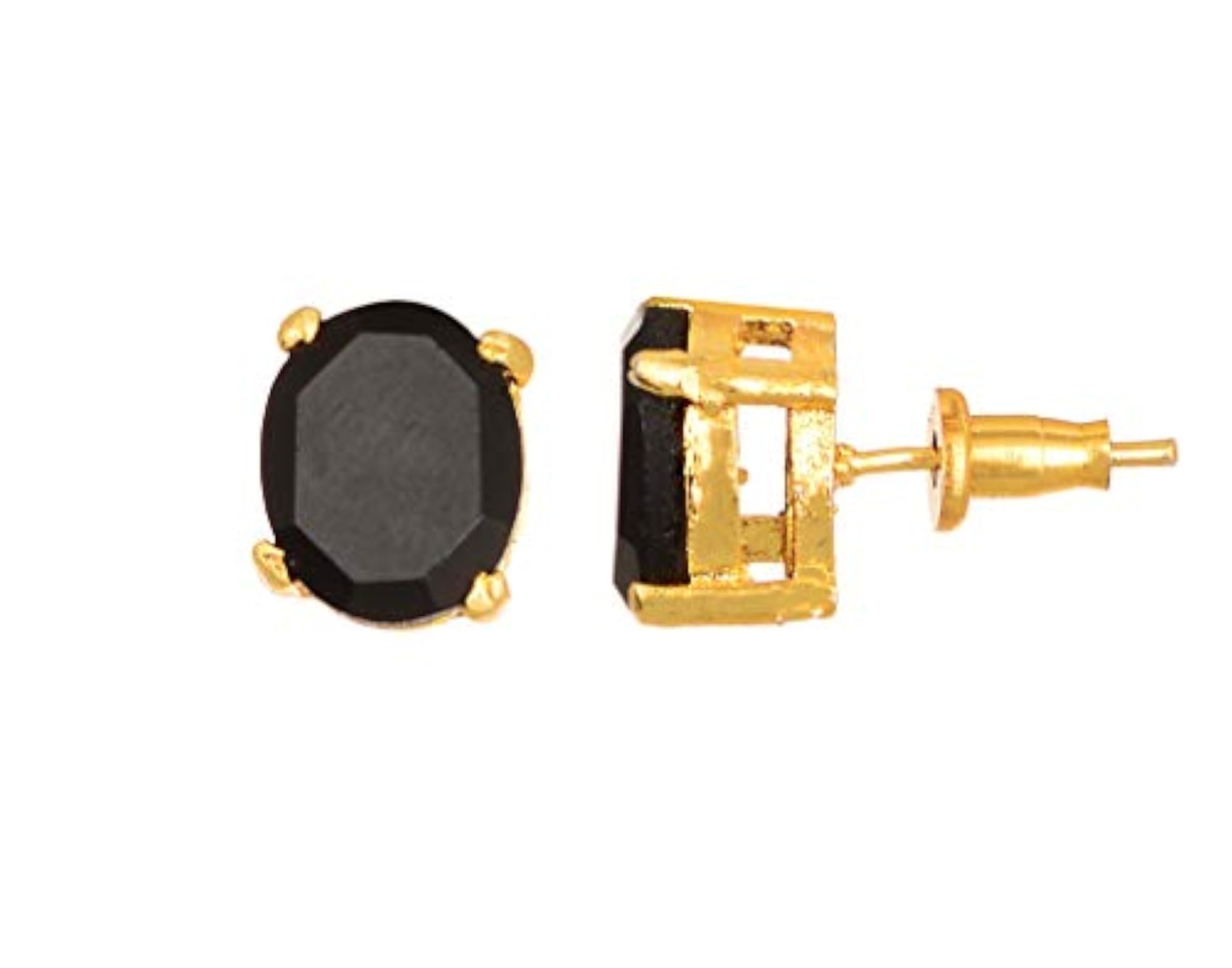 Black Emerald Pendant Set with 2 Pairs of Earrings for Women