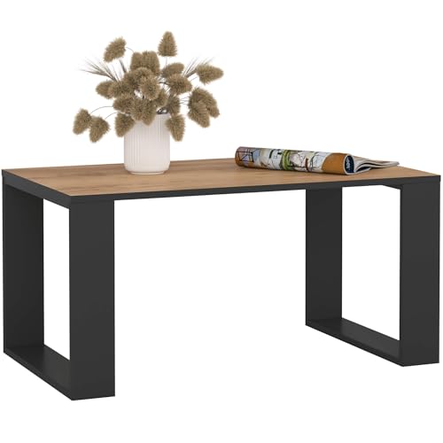 AKORD Table de Salon NOX | 92 x 45 x 53 cm | Table Basse Design Moderne | Tables Basses de Salon | Tableau Meuble de Rangement | Panneau Stratifié 16mm | Noir...