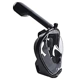 KWNRAOR Schnorchel Maske, Faltbare Tauchmaske Vollgesichtsmske mit 180° Sichtfeld, Anti-Fog Anti-Leck und Abnehmbarer Kamerahalterung für Erwachsene und Kinder (Schwarz)